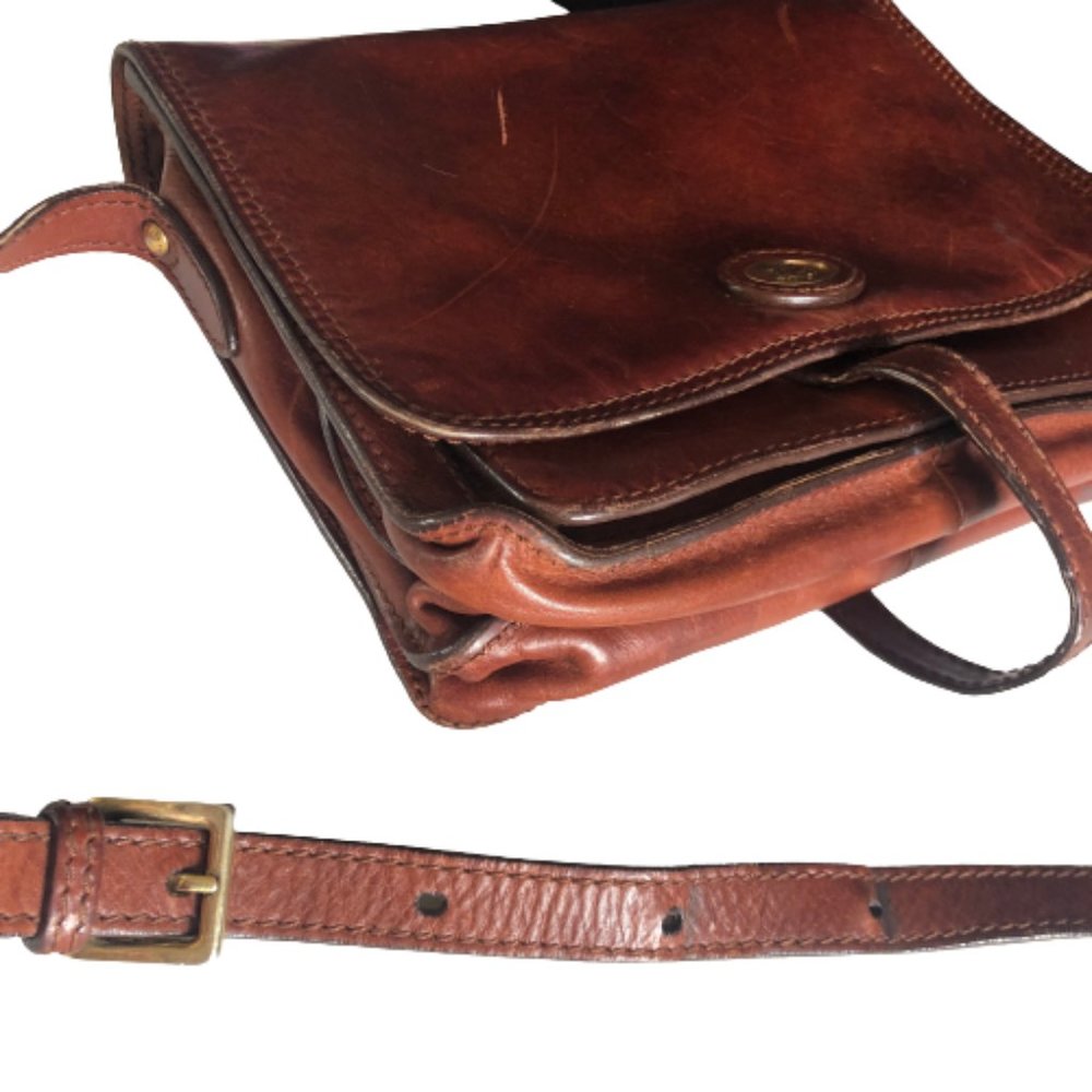 Vintage The Bridge leather classic satchet, cross body messenger bag purse - Picture 12 of 16